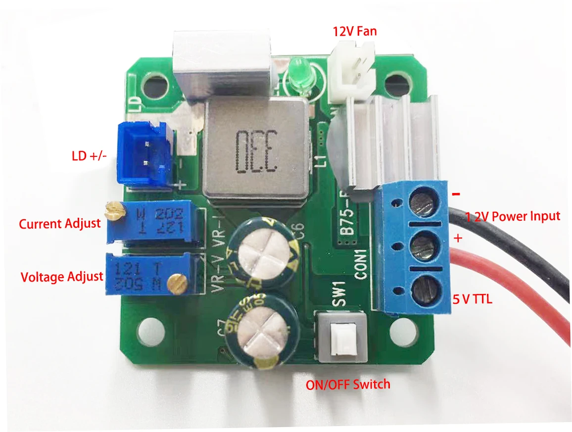 Панель управления PCB для лазерных диодов 5 А 12 в пост. Тока 1 6 Вт-2 Вт-3 Вт-4 75 Вт-5 Вт