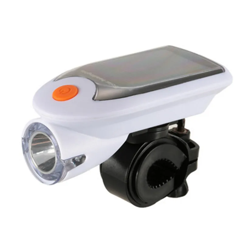 

2020 New black and white Solar Dual engine Bicycle headlight mountain bike USB charging lamp 360 rotating base riding equipment