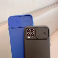 slide camera lens protector phone case on for oppo realme 8 pro 4g realme8 8pro realme7 7 pro liquid silicone soft back cover