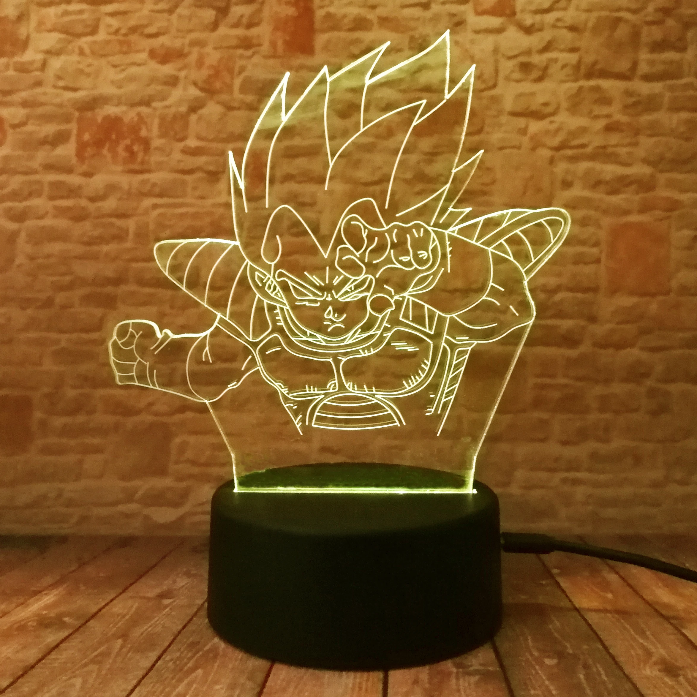 Драконий жемчуг Z Обезьяна Супер Saiyan Goku фигурка 3D Led 7 цветов меняющий хороший