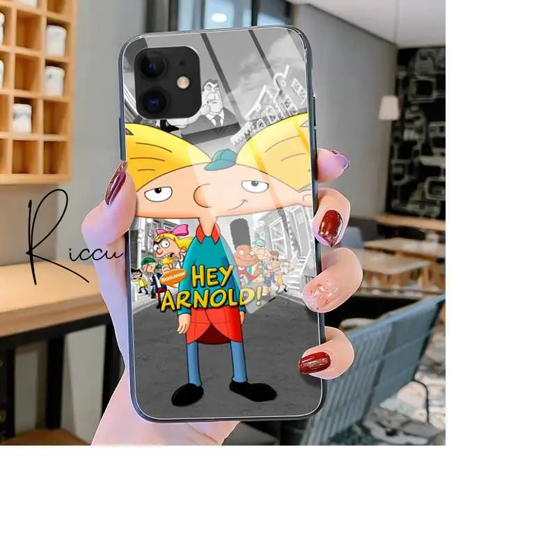 

Cartoon Hey Arnold Helga love Phone Case Tempered Glass For iPhone 11 Pro XR XS MAX 8 X 7 6S 6 Plus SE 2020 12 Pro Max Mini case