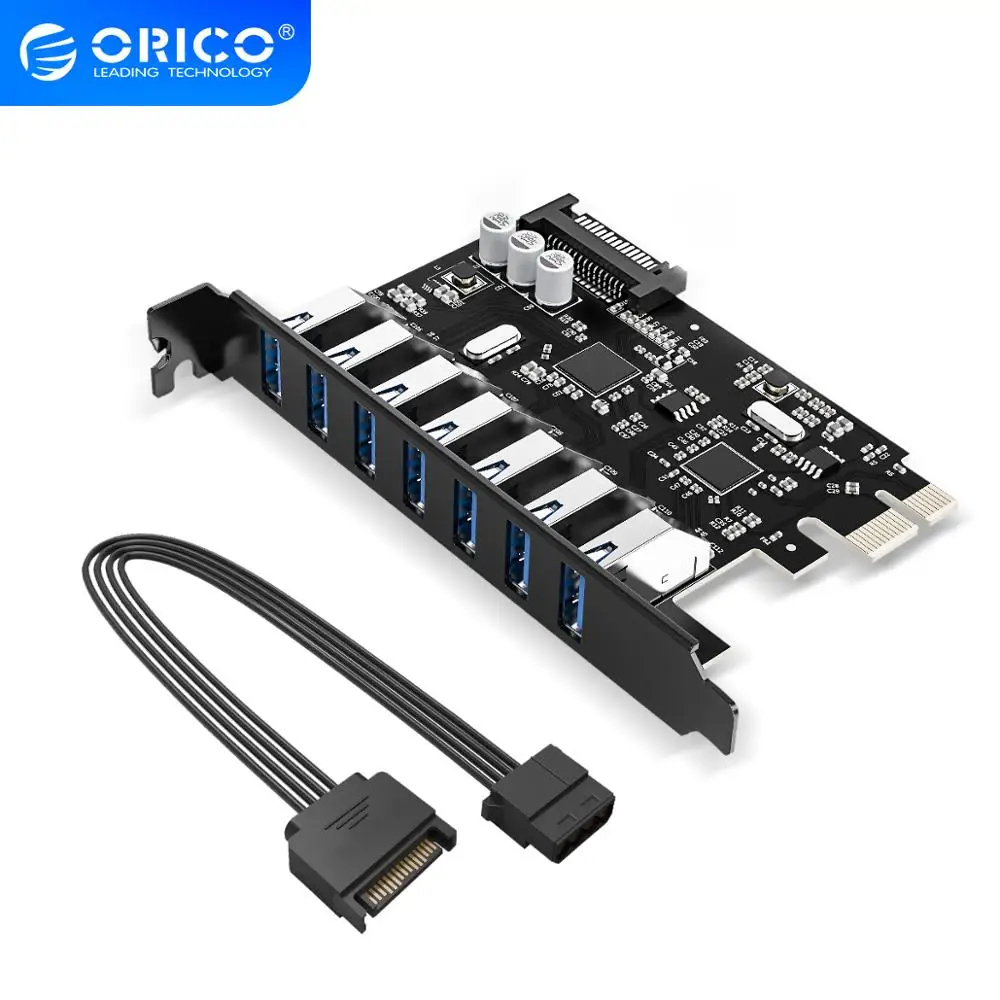 

USB 3.0 5 портов внешний контроллер PCI-E с 4-контактным шнуром питания