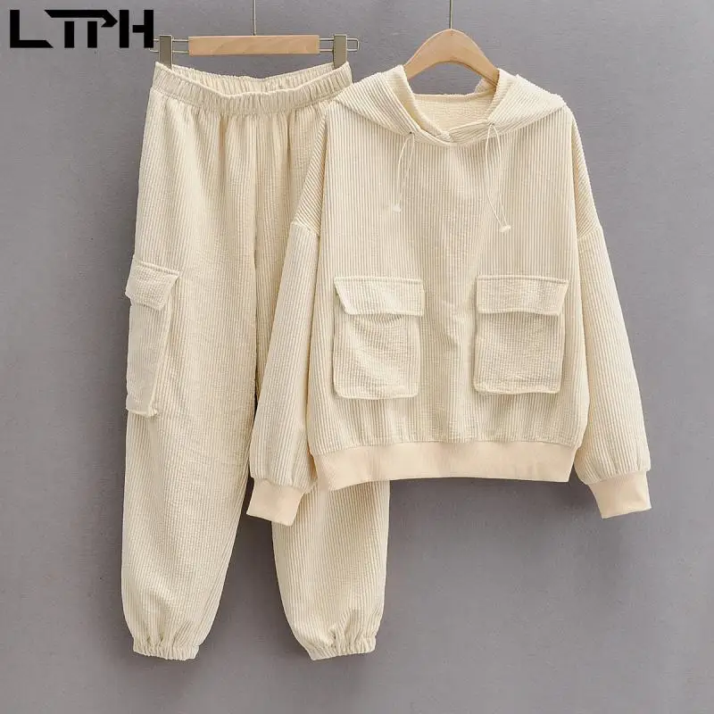 LTPH вельветовые спортивные костюмы для женщин набор из двух предметов рабочие