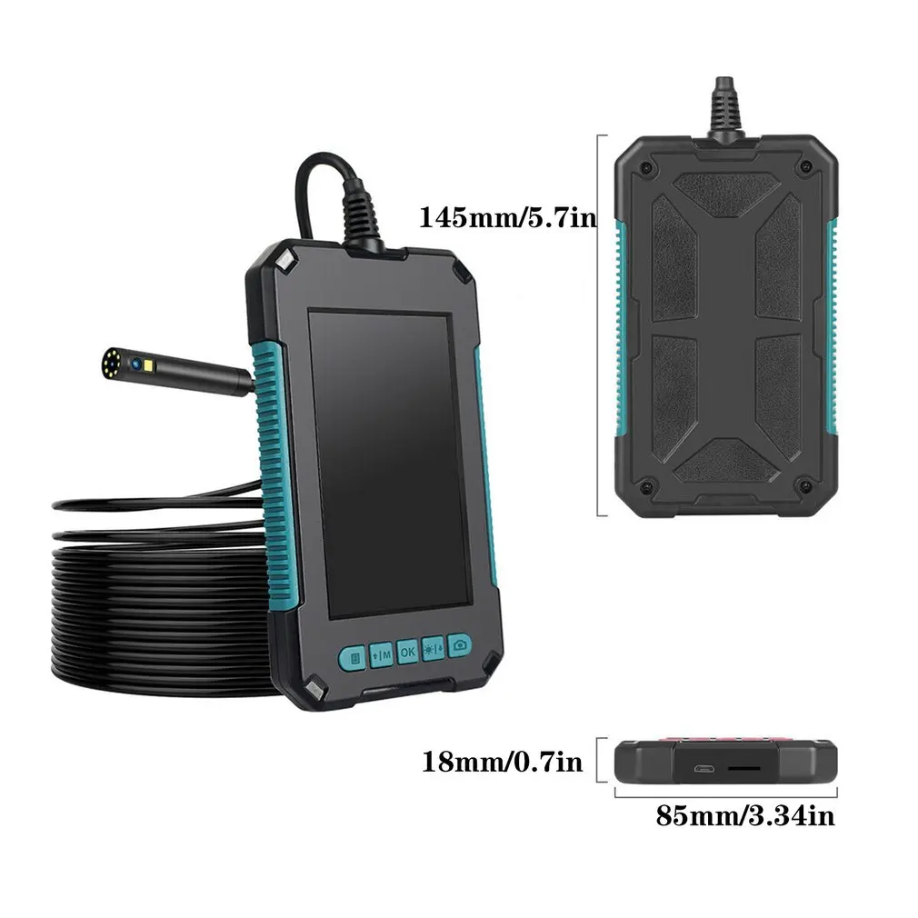 

8MM Dual Lens Industrial Endoscope 4.3 Inch 1080P LCD Screen IP67 Waterproof Borescope Inspection Camera With 8+1 LED Lights