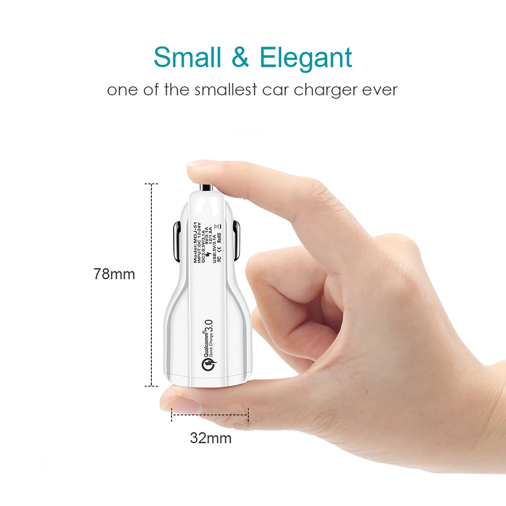 

USB Car Charger For Mobile Phone Tablet Quick Charge 3.0 3.1A Fast Charger Car-Charger Dual USB Phone Charger Adapter in Car