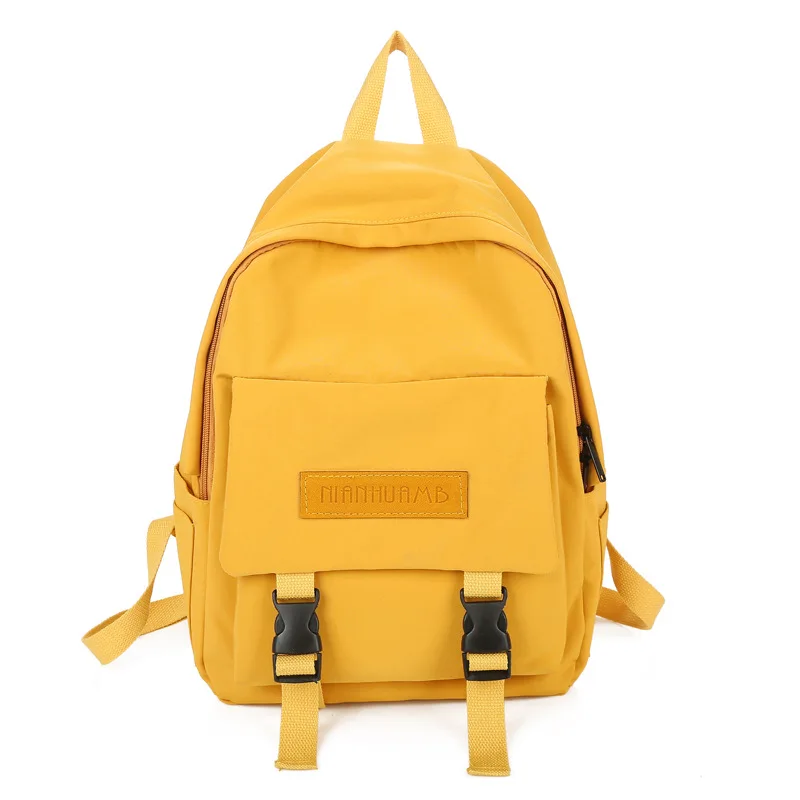 Yellow SHYAA Backpack Women Backpack Fashion Women Shoulder Bag Solid Color School Bag for Teenage Girl Children Backpacks Travel Bag - Цвет: Yellow