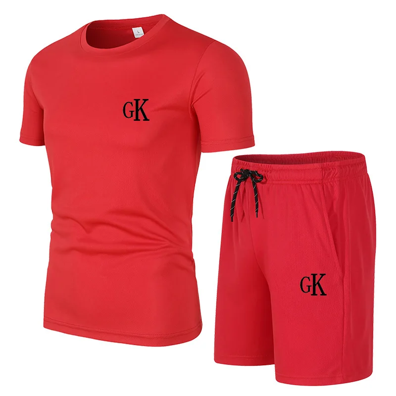 

Casual Men's Sets Summer Tracksuit Men Print Short Sleeve T-shirt 2 Piece+Shorts Quick Drying Short Set Fashion Sportswear male