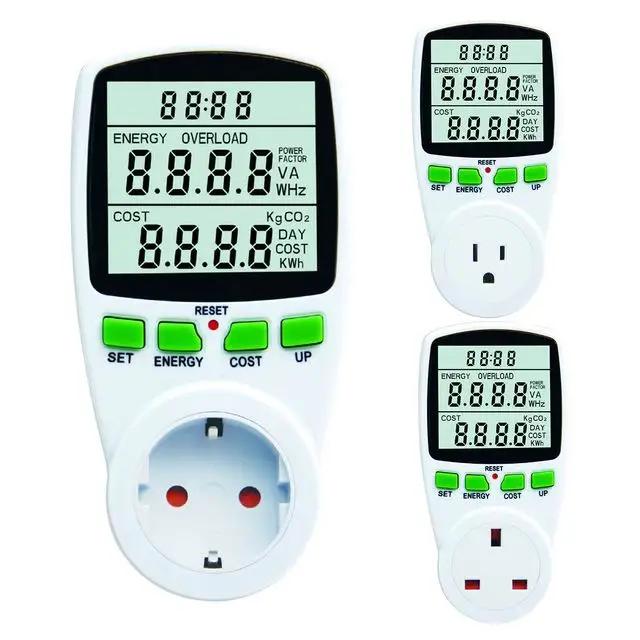 Цифровой измеритель мощности с ЖК-дисплеем вилка стандарта EU/US/UK/AU