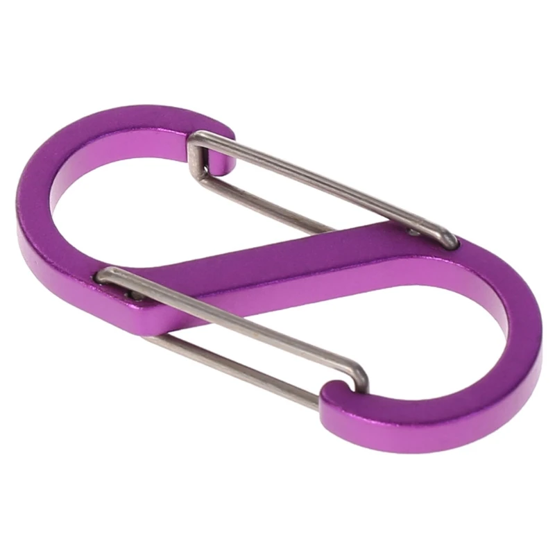 S Shape Aluminum Alloy Two-way Buckle Key Ring Travelling Supply Outdoor Sports A6HC - Цвет: Фиолетовый