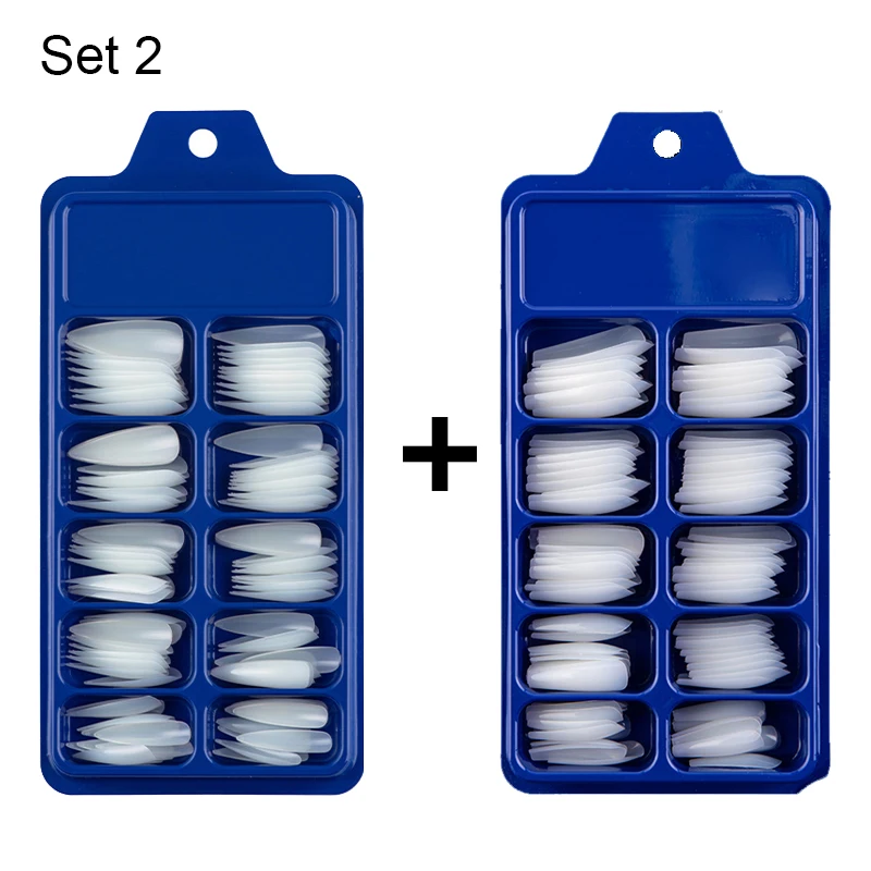 Wholesale 200pcs/box Press on False Nails Long Coffin Clear Stiletto Tips Full Cover DIY Acrylic Fake 10 Sizes | Красота и здоровье