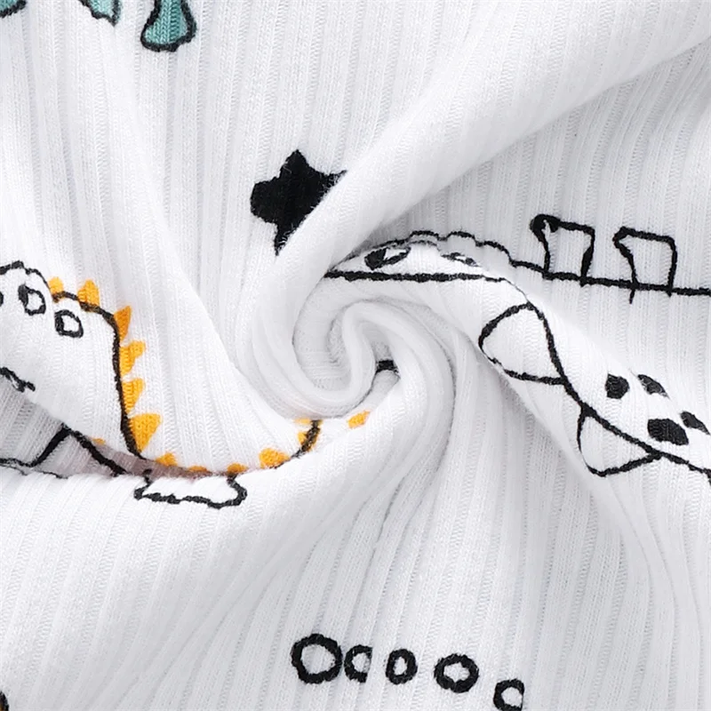 

0-24 Months Toddlers Baby Girls Fashion Clothes Sets Dinosaur Print O-Neck Long Sleeve Jumpsuit + Hat Suits Infants Outfits