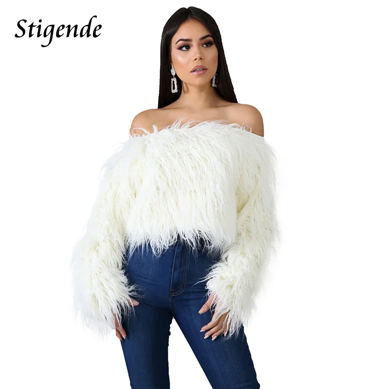 Пуловер женский с длинным рукавом и градиентным переходом цвета искусственным