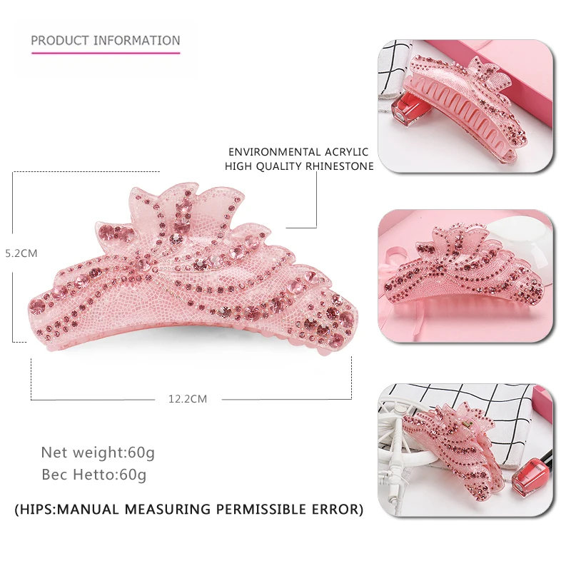 Высококачественный большой роскошный зажим для волос стразы горячая Распродажа