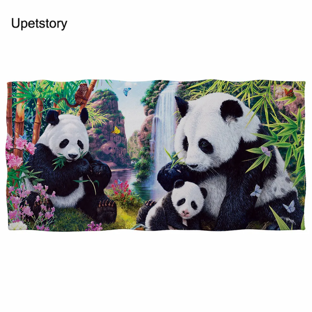 Upetstory Милая панда печатные полотенца быстросохнущее пляжное полотенце для душа с
