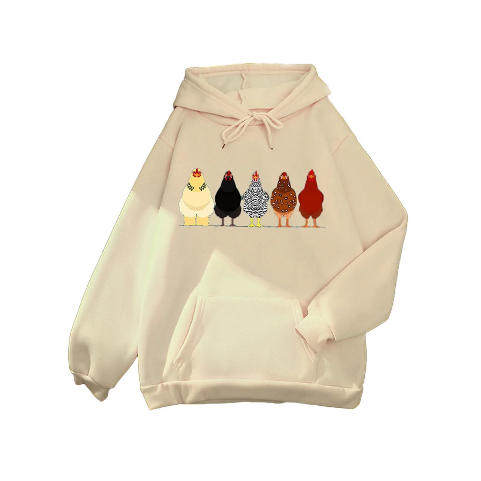 59# 2021 Oversize Cute Print Sweatshirt Kawaii Hoodies Women Top Clothes Hoody Female Winter With Pocket Hoodies Full Sleeve