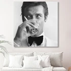 Плакат с изображением знаменитого актера Роджера Мура, черно-белая картина, современные настенные картины для детской комнаты, Декор для дома без рамки