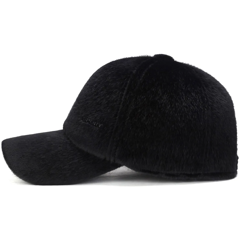 FS Новый Теплый ушанки Зимние шапки бейсбол кепки для мужчин бренд Snapback Черный