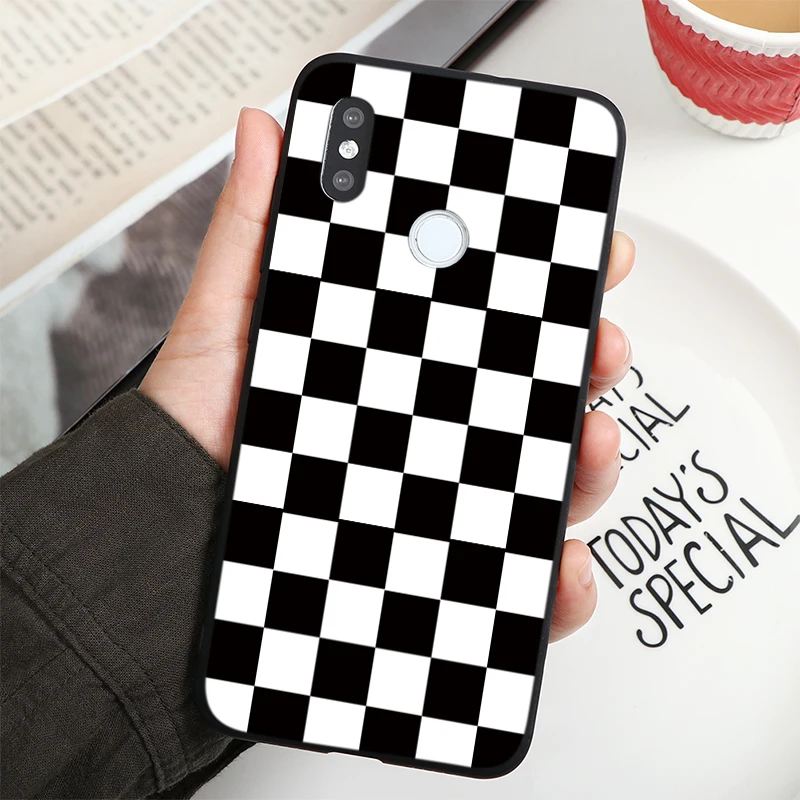 Клетчатый шахматный чехол для Xiaomi Pocophone F2 F1 Mi Redmi Note 10 Lite 9 S 9A 9C 8T 8 7 5 6 K20 K30 Pro Max чехлы
