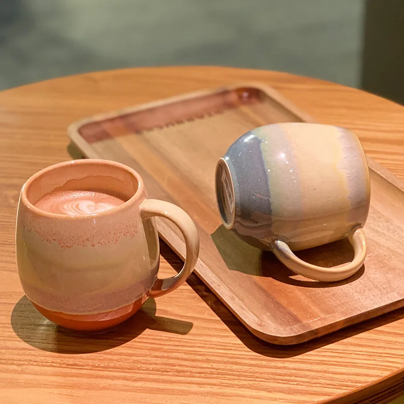 

Gradient Color Europe Milk Coffee Mugs Breakfast Mug Office Home Drinkware Tea Cup 400ml for Lover's Gifts