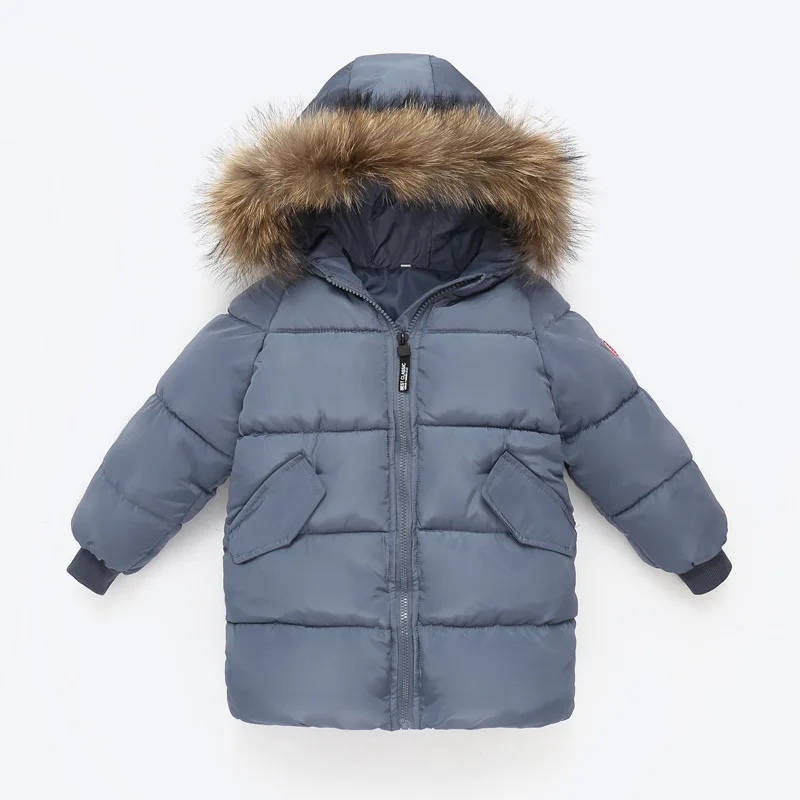 Синий Baby Boys Jacket Autumn Winter Jacket For Boys Children Jacket Kids Hooded Warm Outerwear Coat For Boy Clothes 2 3 4 5 Year - Цвет: Синий