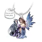 Модное ожерелье с красивой девушкой из смолы, модное ожерелье с кулоном Феи птерозавром, ожерелье принцессы, женское ожерелье на день рождения, годовщину