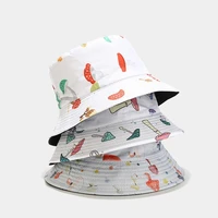 reversible bucket hats women mushroom print fisherman hat fashion korean style outdoor sunscreen panama hat for men