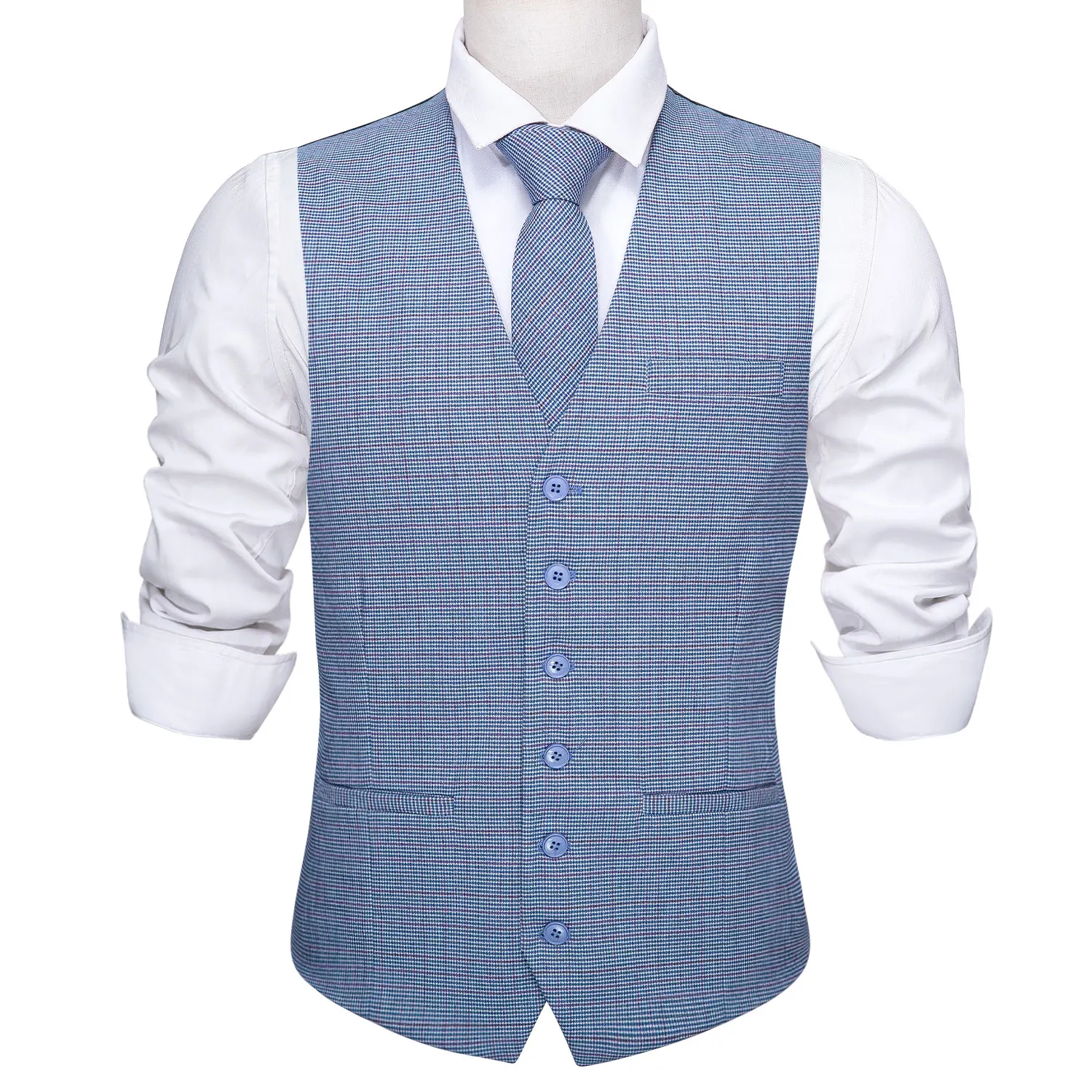 

Blue Mens Suit Collar Tweed Vest Tie Set Fashion Slim Fit Thin Men Waistcoat Business Vest Man Barry.Wang Male Leisure Suits