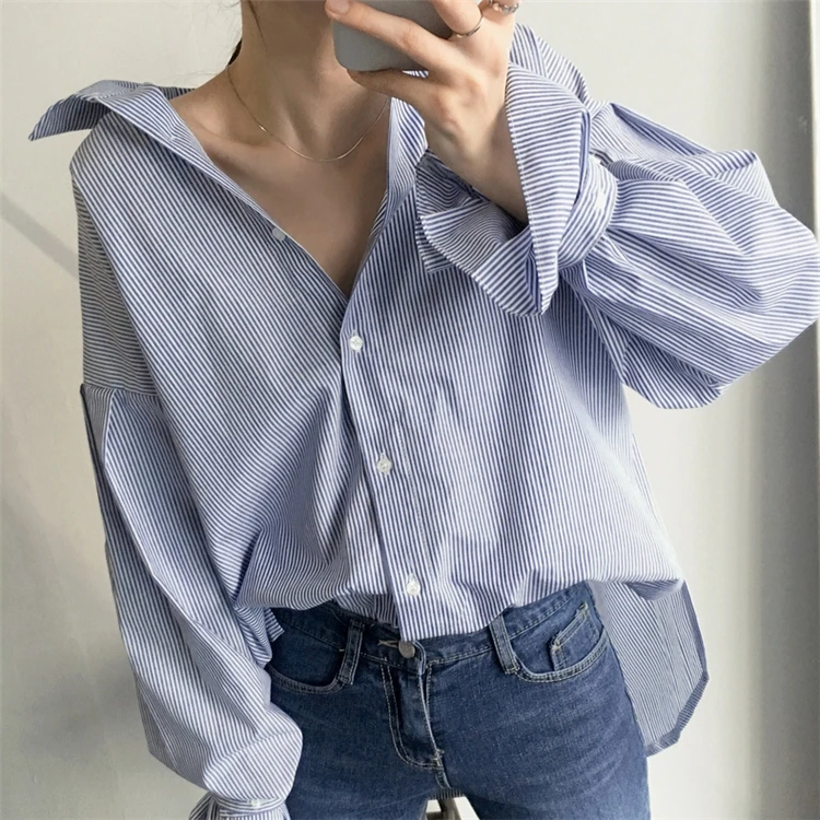 Новинка 2021 женская блузка на осень и весну Повседневная модная рубашка в
