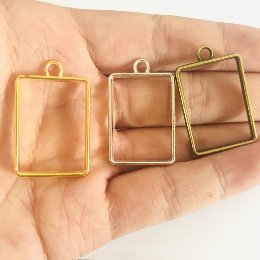 10 шт. металлические прямоугольные геометрические полые рамки подвеска