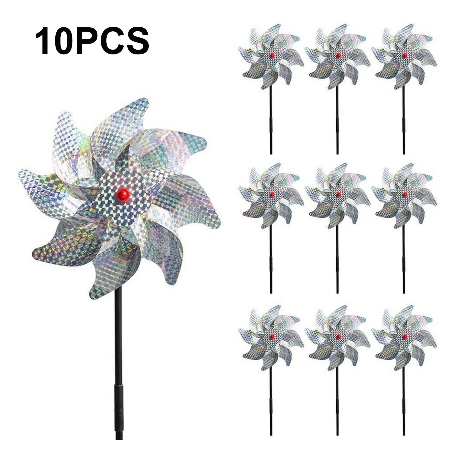 

Отпугиватель птиц, отражающая Светоотражающая сияющая мельница, 10 шт., для украшения сада, растений, цветов, газона