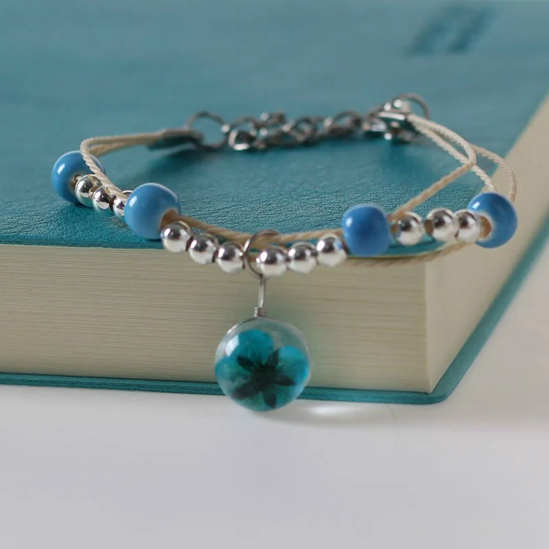 Браслет из натурального белого хрустального камня многоцветный вечный Цветок