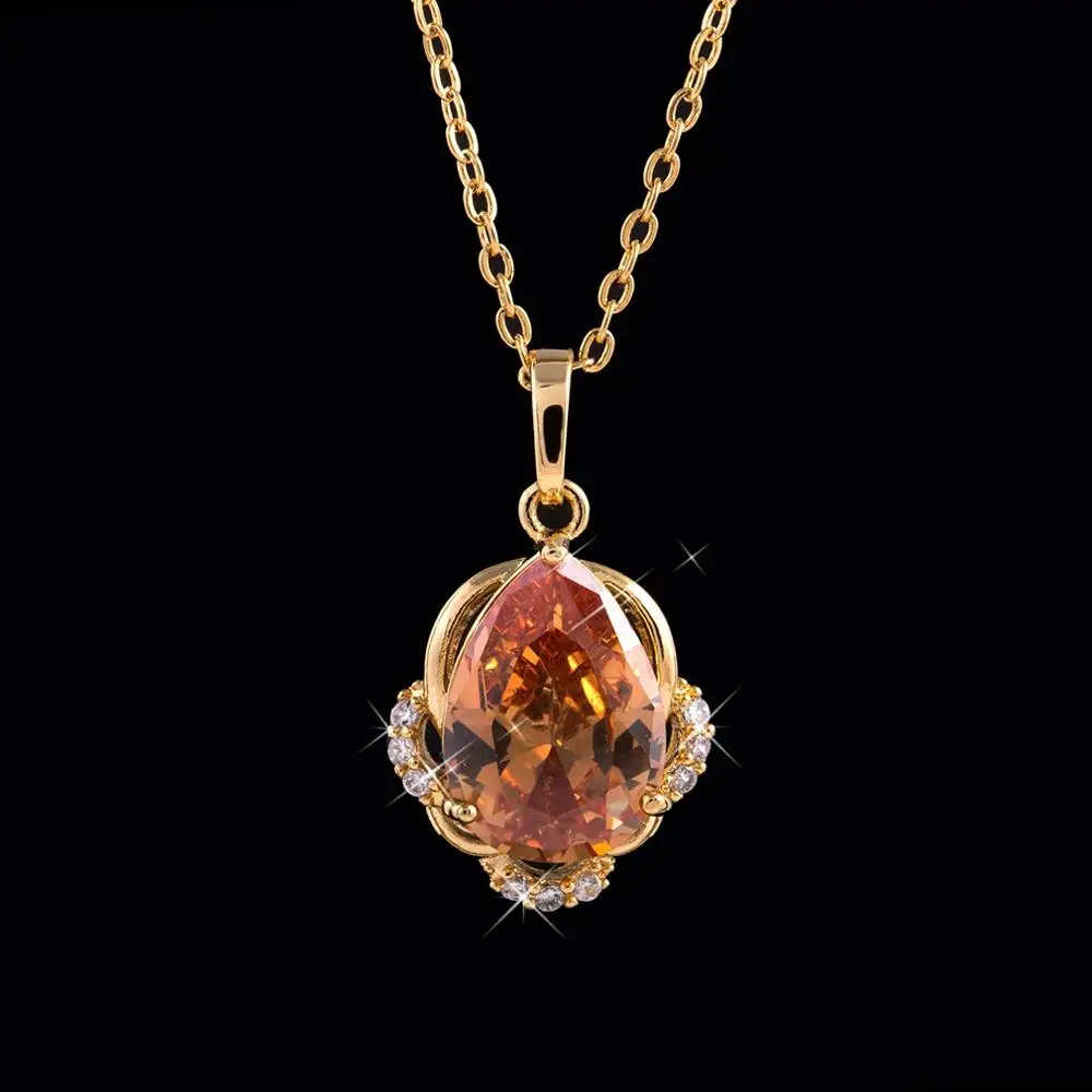 Оригинальное ожерелье с подвеской в виде красного Стразы фиолетовым кристаллом