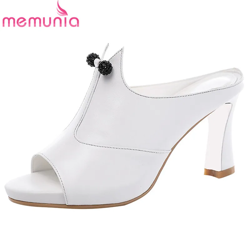 

MEMUNIA 2020 new arrive women sandals genuine leather shoes solid colors summer high heel platform sandals ladies shoes