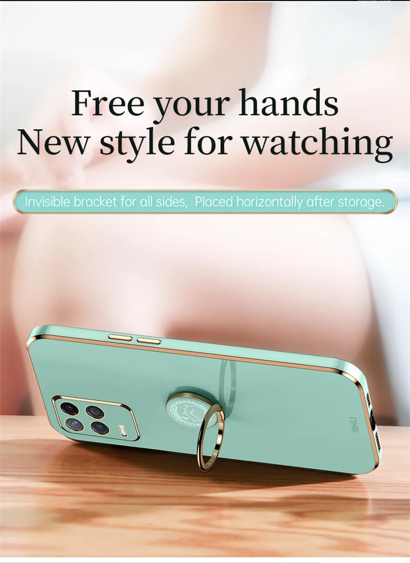 for oppo a54 a55 a73 a93 a74 case luxury plating silicone cover with ring holder stand for oppo a52 a72 a92 a94 a15 a15s a8 a31 free global shipping