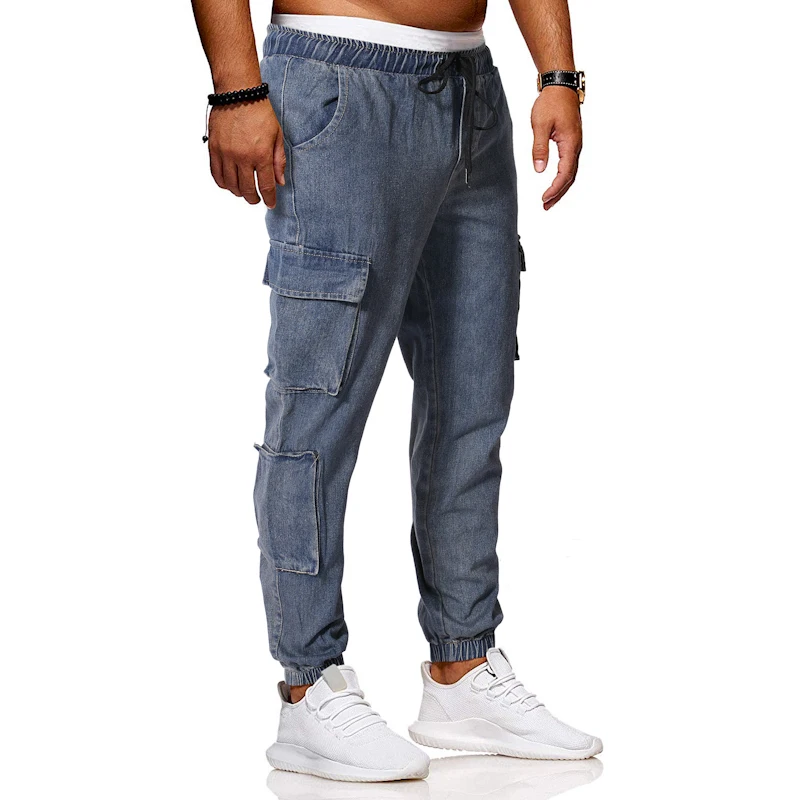 FGKKS Brand Men Fashion Jeans Autumn New Men's Multi-Pocket Cargo Trousers High Street Solid Color Casual Male | Мужская одежда