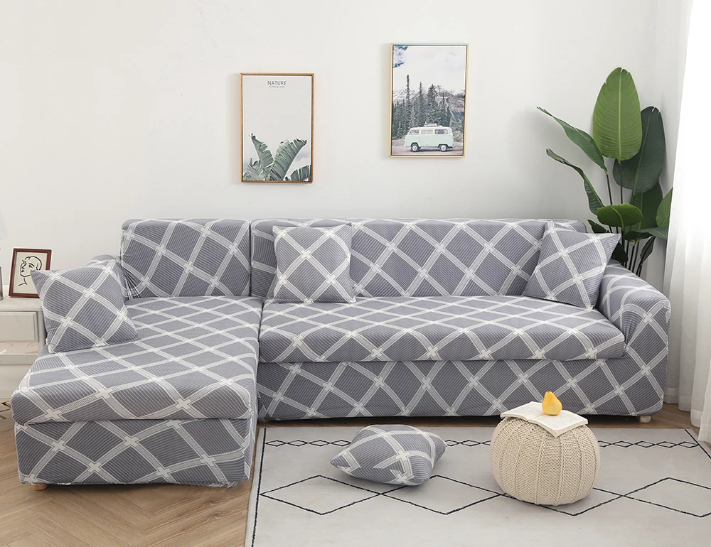 

Stretch Slipcovers Sectional Elastic Stretch Sofa Cover for Living Room Couch Cover L shape Armchair Cover Single/Two/Three seat