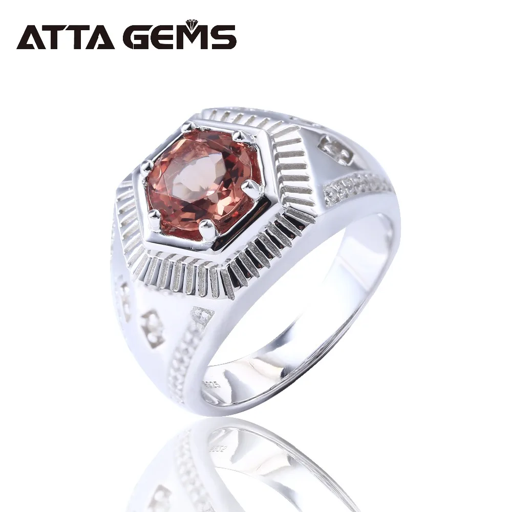 Мужское кольцо с кулоном сультанита обручальное из стерлингового серебра