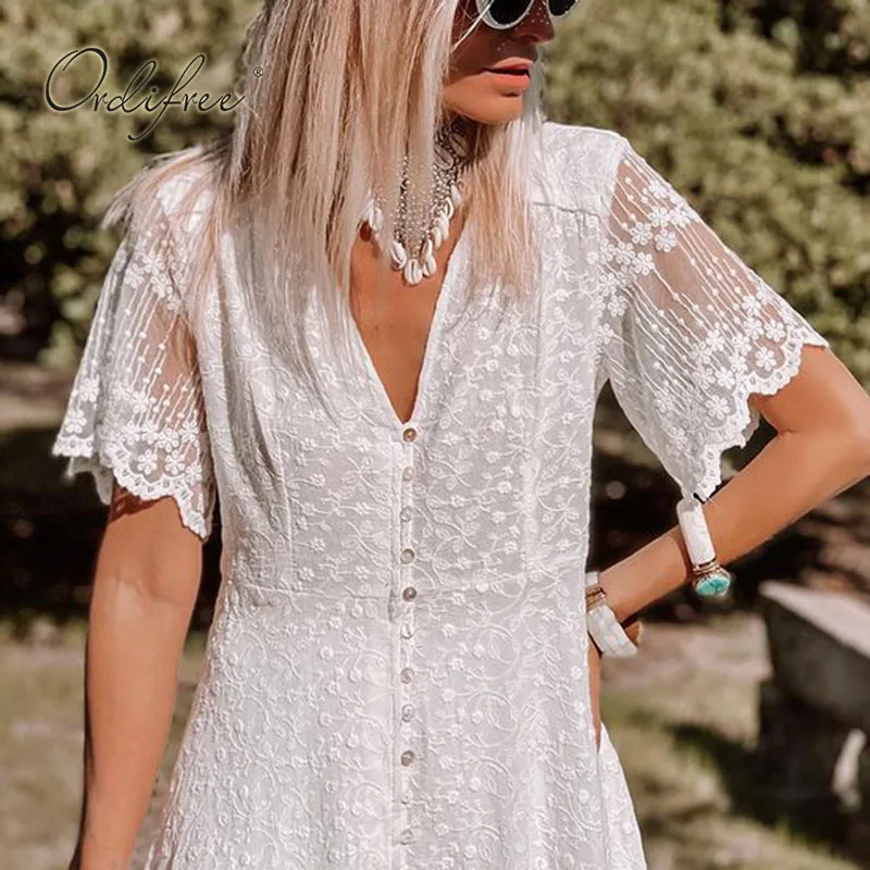 Женское длинное платье Ordifree в стиле бохо однобортное летнее привлекательное