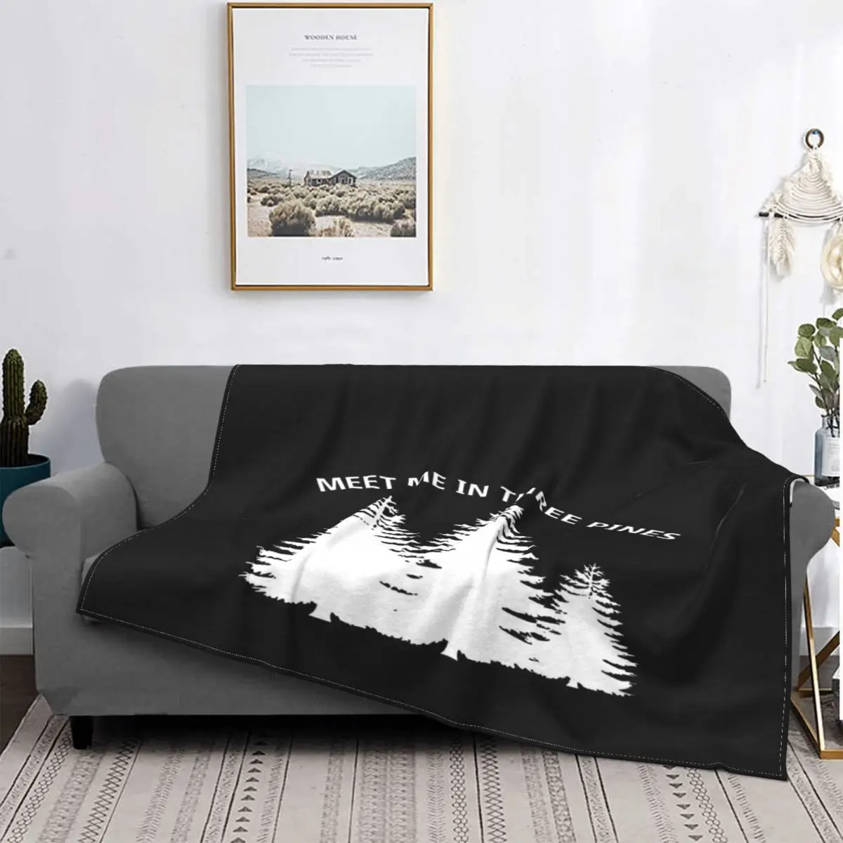 

Meet Me In Three Pines-Manta con capucha, cubrecama a cuadros, a cuadros, mullida, 18