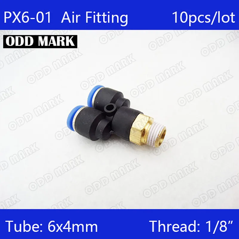 

High quality 10Pcs PX6-01, Air Pneumatic 1/8" PT to 6mm Y Shaped Push in Connectors Quick Fittings