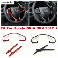 carbon fiber red style car interior steering wheel decoration strip frame cover trim sticker for honda cr v crv 2017 2020