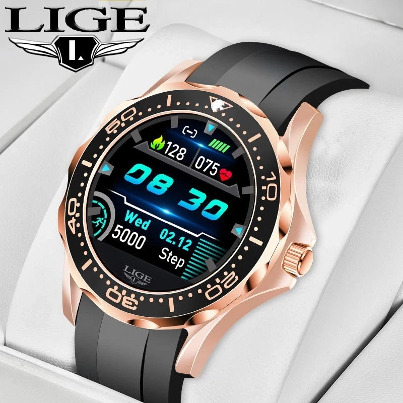 

LIGE New Smart Watch Men smartwatch Heart Rate Blood Pressure Information Reminder Sports Waterproof Smart Watch for Android IOS