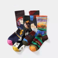 new mens and womens fashion socks fringes cartoon net red kateboard european and american street jacquard