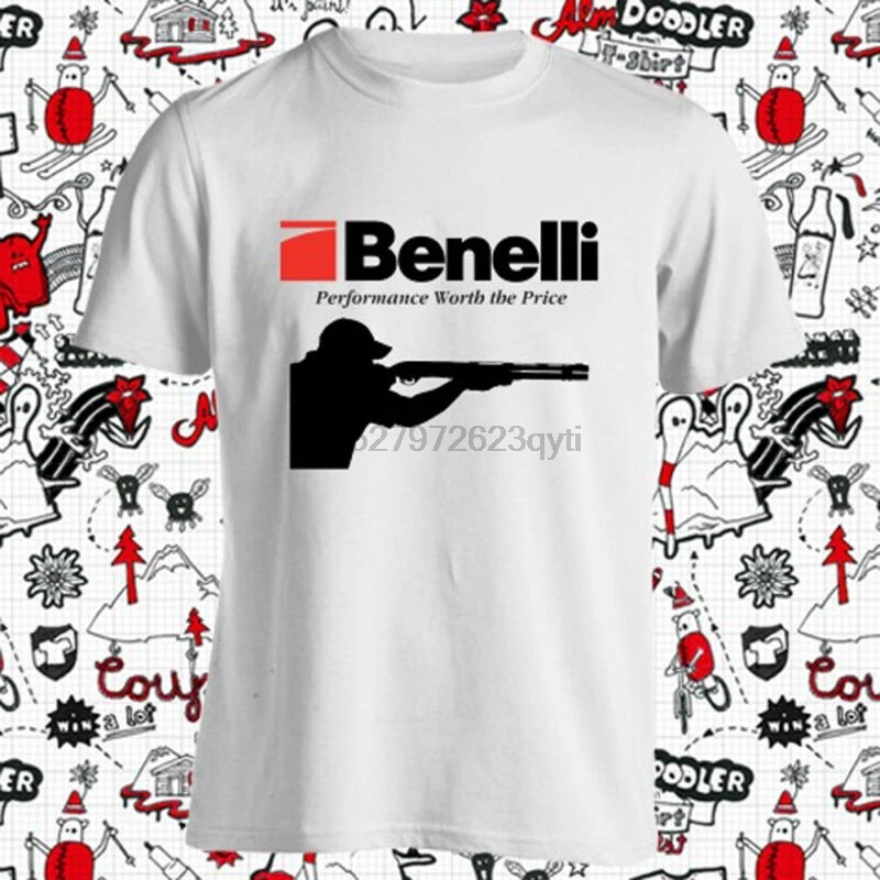 Новинка мужская белая футболка Benelli Gun Riffle с логотипом огнестрельного оружия