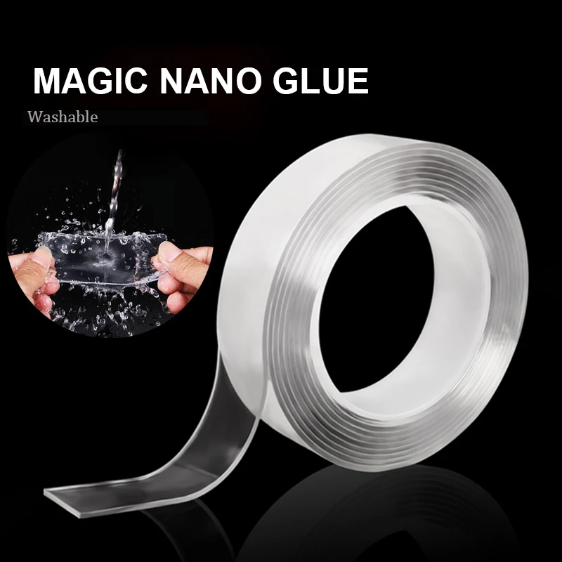 1/3 м многоразовая прозрачная двухсторонняя NanoTape наклейки никаких следов съемный