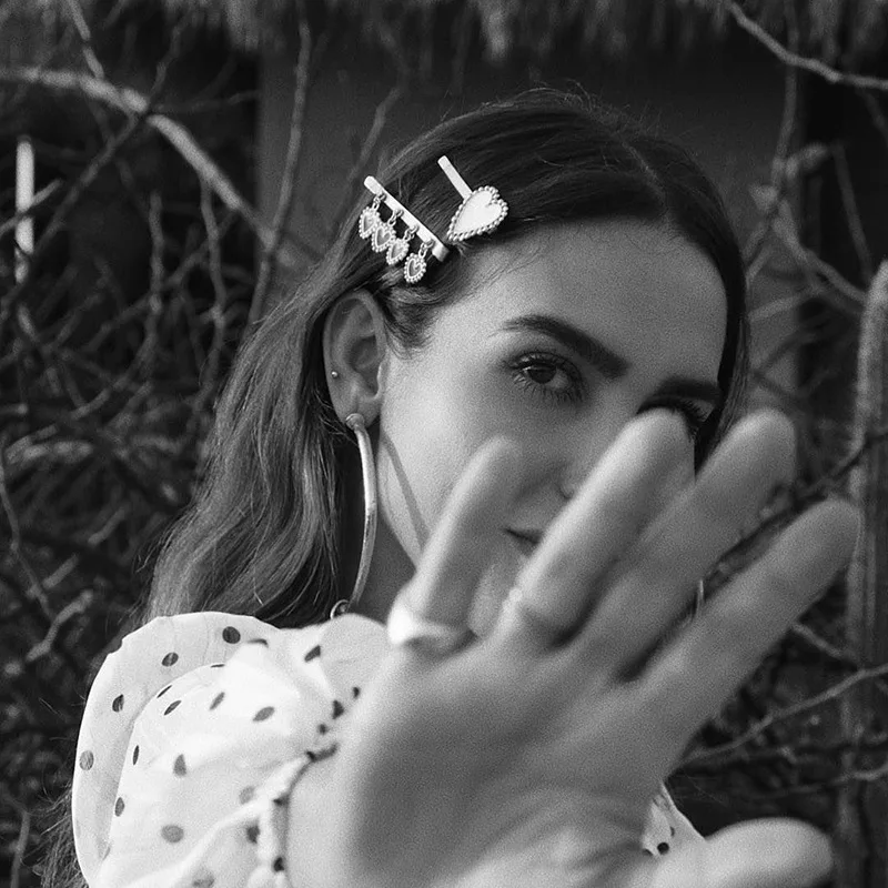 AOMU Корея Модный металлический Сердце Глаза Подвески шпильки для женщин