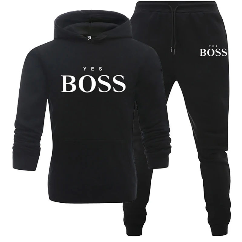 

Track suit men's fashion hoodie men's suit brand is the boss collection men's sweatshirt + sweatpants autumn and winter hooded t