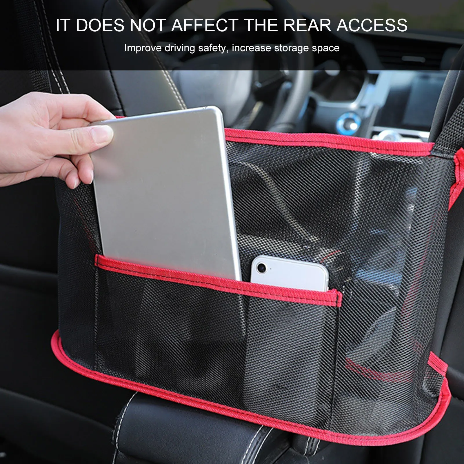 

Car Net Pocket Handbag Holder Car Seat Storage Bag Large Capacity Bag for Purse Storage Phone
