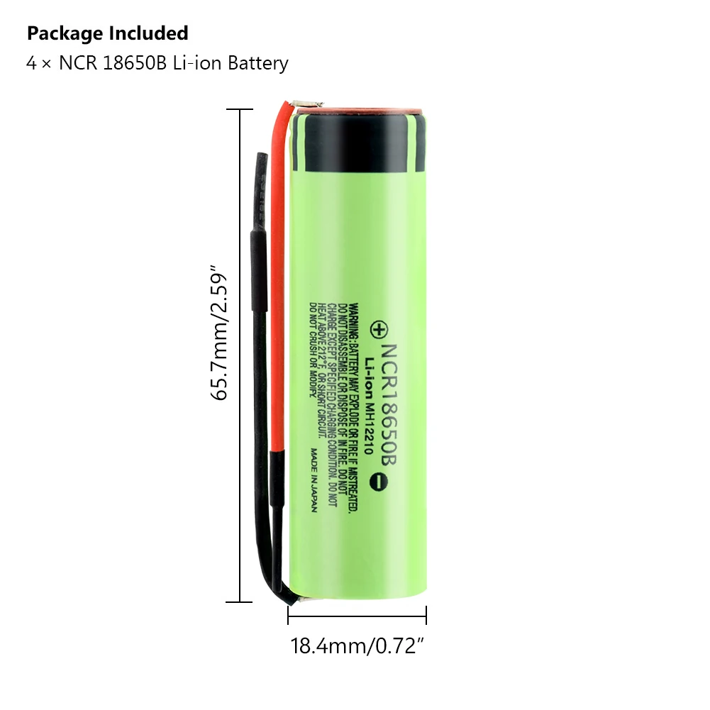 Panasonic 1/2/4/6/8/10x Перезаряжаемые 3 7 v NCR18650B Батарея 20A 3400mAh литий ионный NCR 18650B