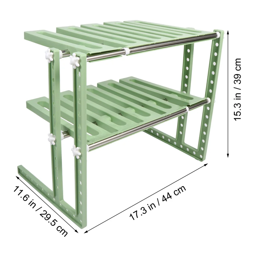 

Stainless Steel Shelf Multifunctional Rack Telescopic Shelf Multilayer Floor Storage Rack for Home Office Bathroom Kitchen (Gree